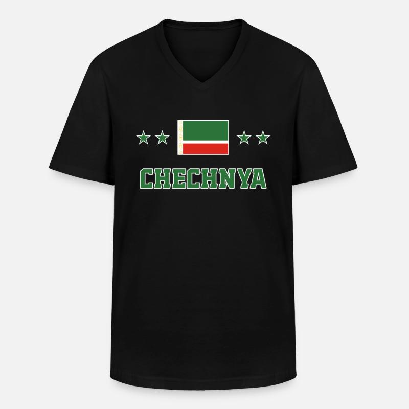 Tschetschenien - Männer-T-Shirt mit V-Ausschnitt - Schwarz