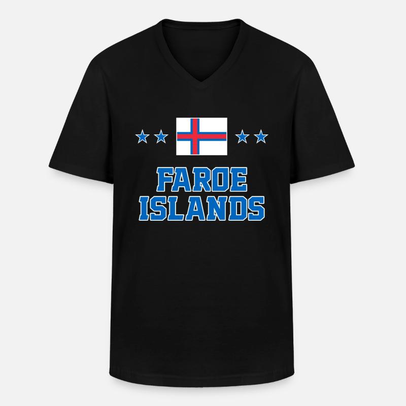Färöer Inseln - Männer-T-Shirt mit V-Ausschnitt - Schwarz