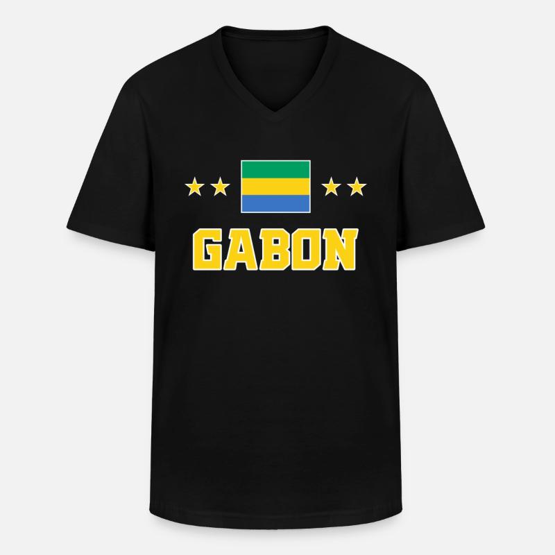 Gabun - Männer-T-Shirt mit V-Ausschnitt - Schwarz