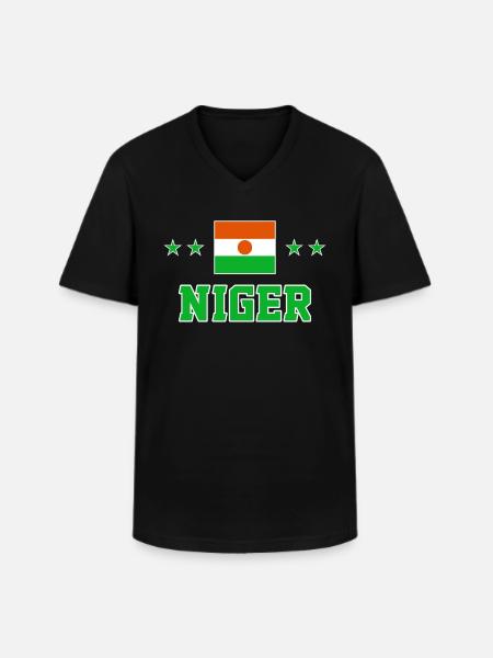 Niger - Men's V-Neck T-Shirt - black