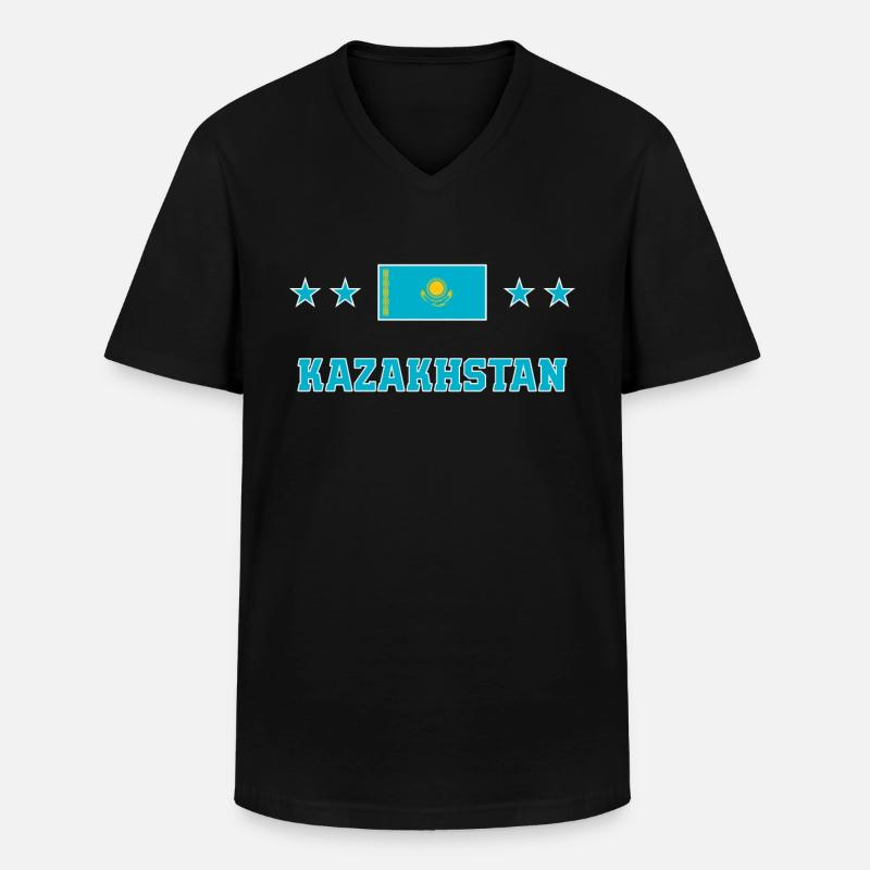 Kasachstan - Männer-T-Shirt mit V-Ausschnitt - Schwarz