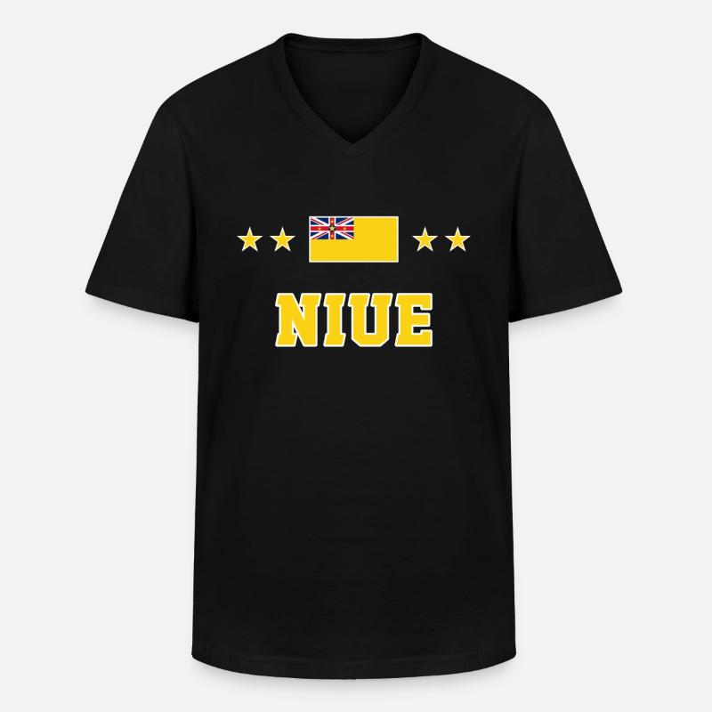 Niue - Männer-T-Shirt mit V-Ausschnitt - Schwarz