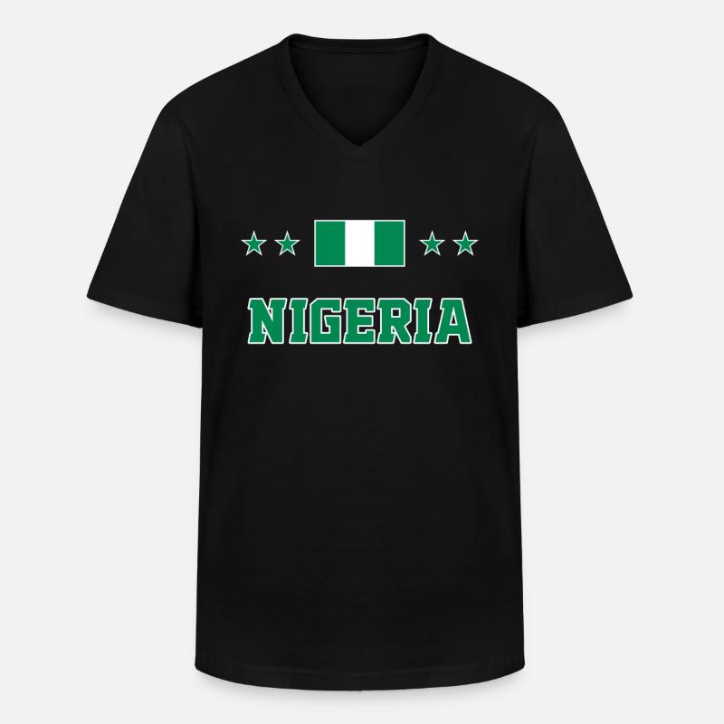 Nigeria - Männer-T-Shirt mit V-Ausschnitt - Schwarz