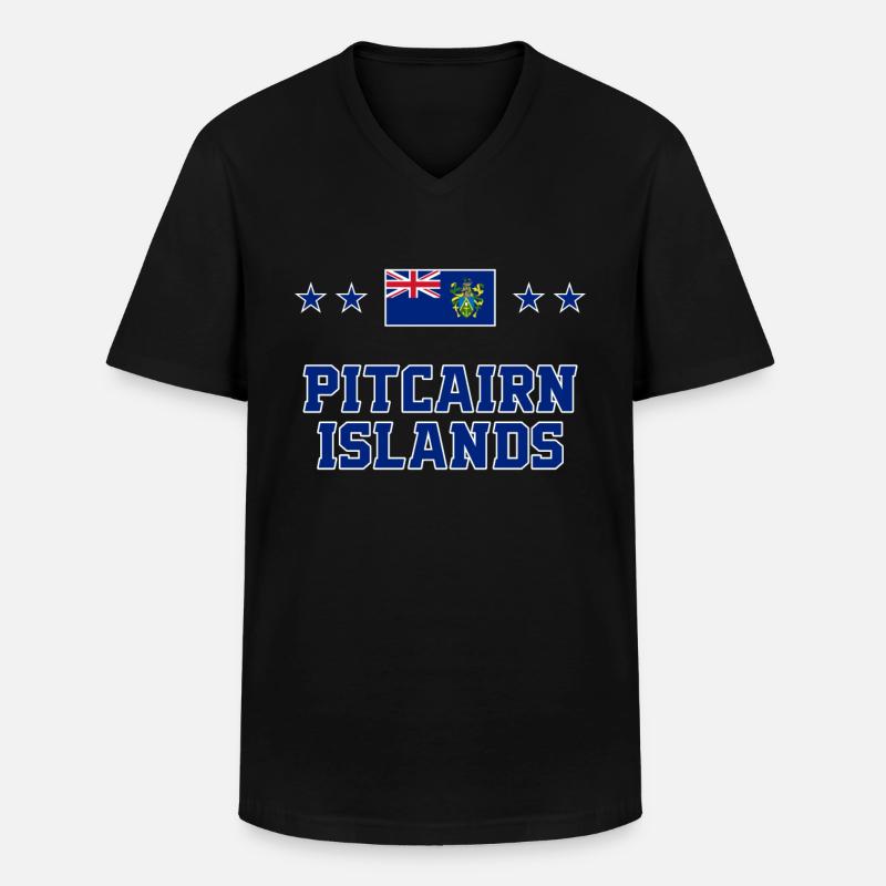 Pitcairninseln - Männer-T-Shirt mit V-Ausschnitt - Schwarz
