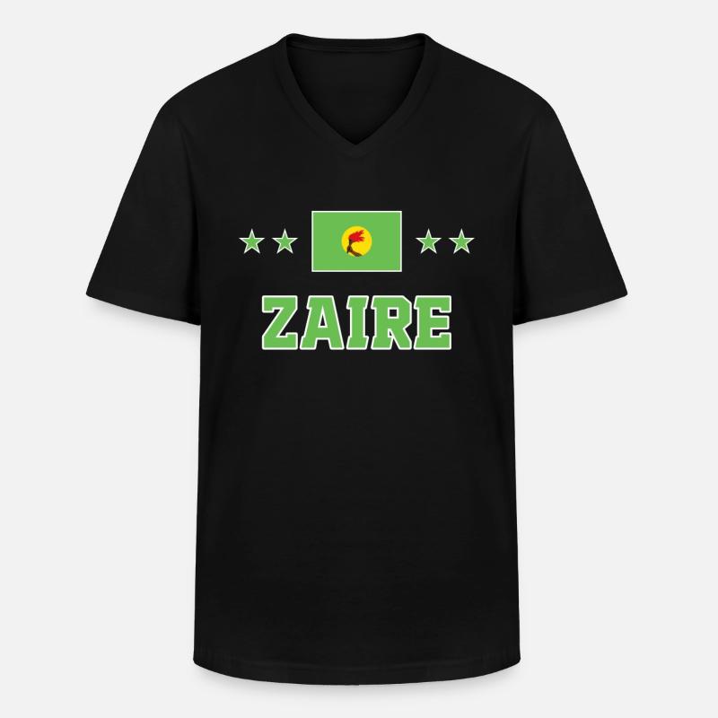 Zaire - Maglietta da uomo classica con scollo a V - nero