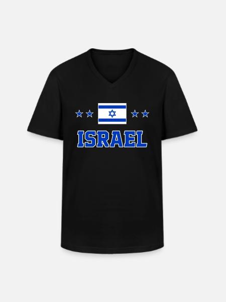 Israel - Men's V-Neck T-Shirt - black