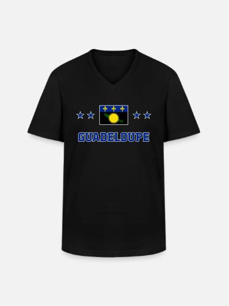 Guadeloupe - Men's V-Neck T-Shirt - black