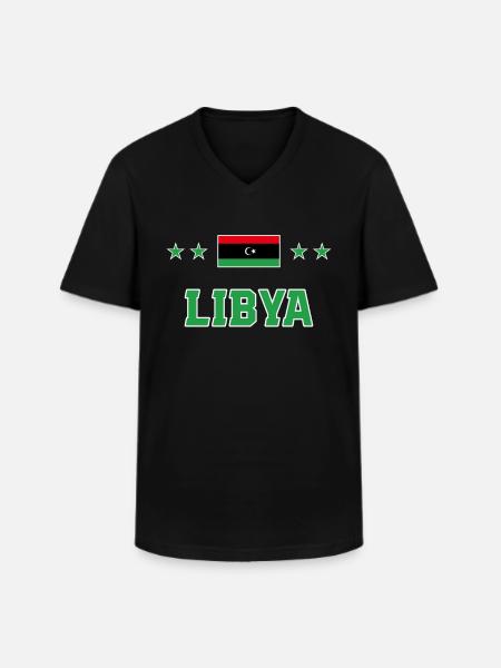 Libya - Men's V-Neck T-Shirt - black