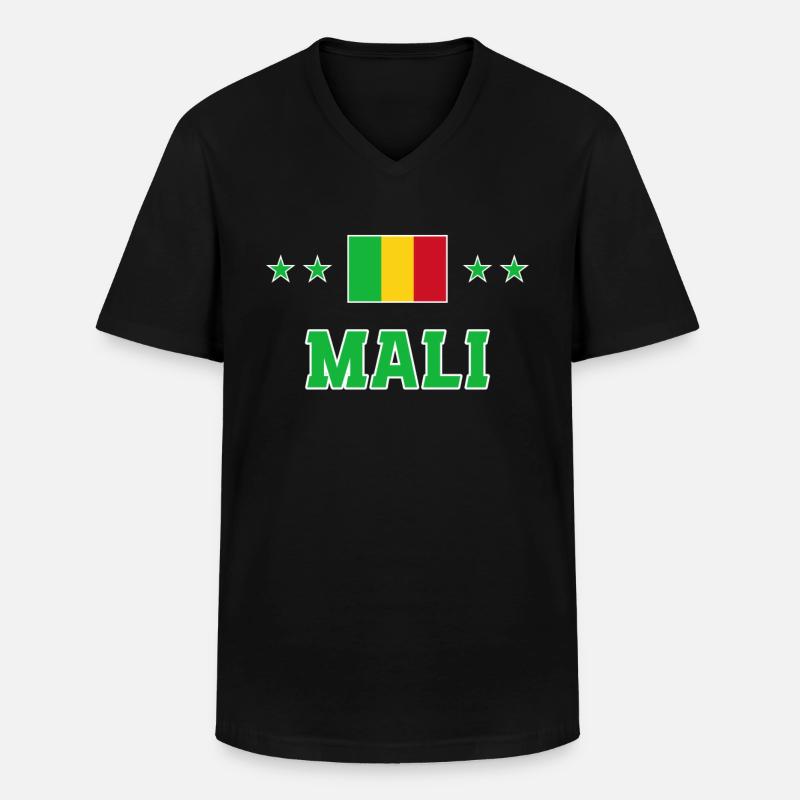 Mali - Männer-T-Shirt mit V-Ausschnitt - Schwarz