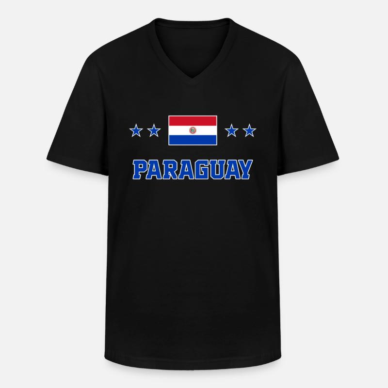 Paraguay - Männer-T-Shirt mit V-Ausschnitt - Schwarz