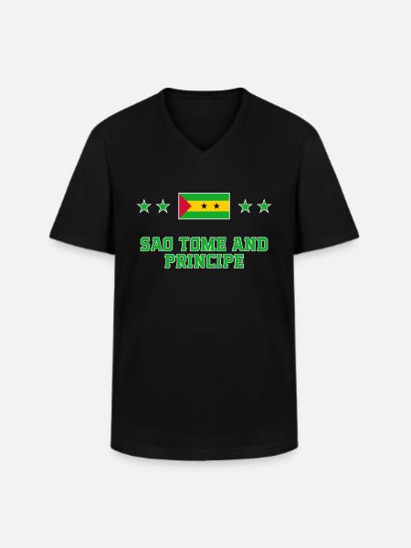 Sao Tomé et Principe - T-shirt col V Homme - noir