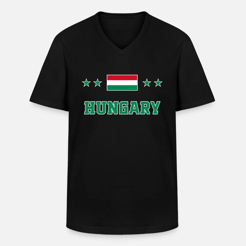 Ungarn - Männer-T-Shirt mit V-Ausschnitt - Schwarz