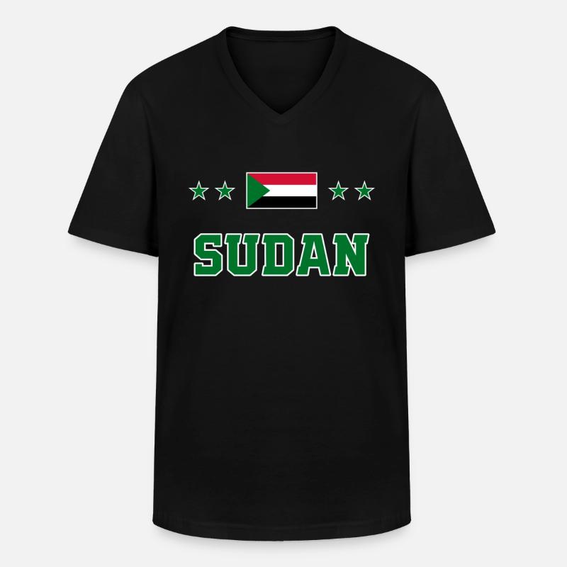 Sudan - Männer-T-Shirt mit V-Ausschnitt - Schwarz