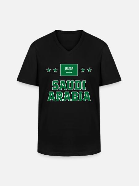 Saudi-Arabien - Männer-T-Shirt mit V-Ausschnitt - Schwarz