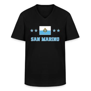 Saint-Marin - T-shirt col V Homme - noir - Devant - AI Model Male 178 dark (178cm)