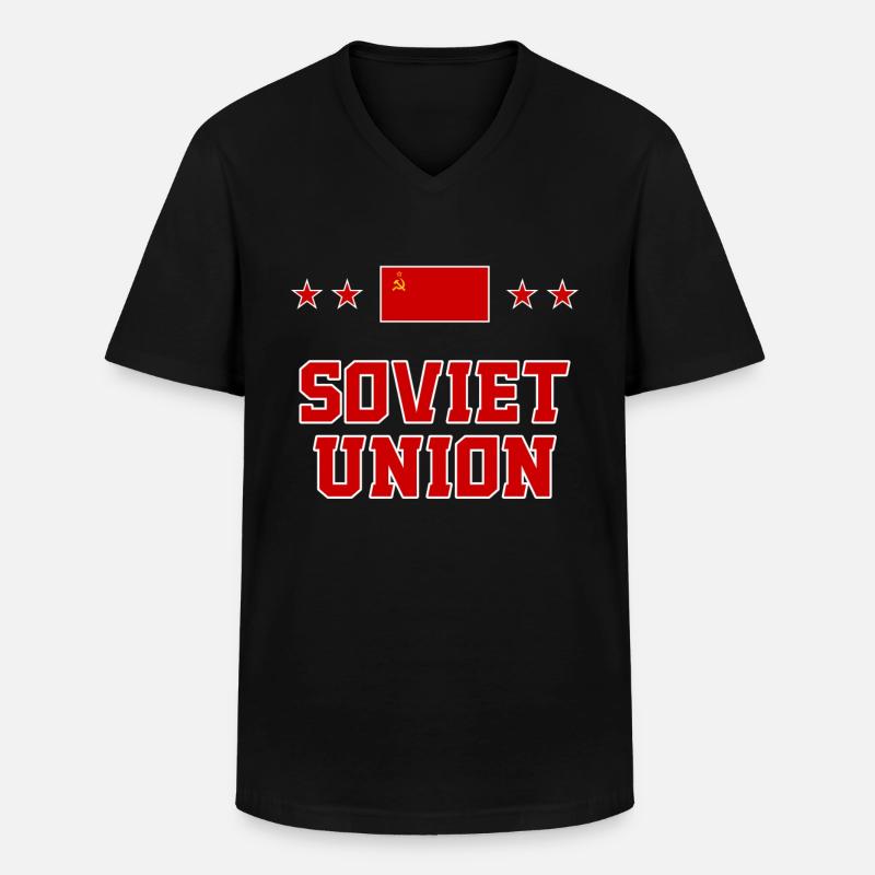 Sowjetunion - Männer-T-Shirt mit V-Ausschnitt - Schwarz