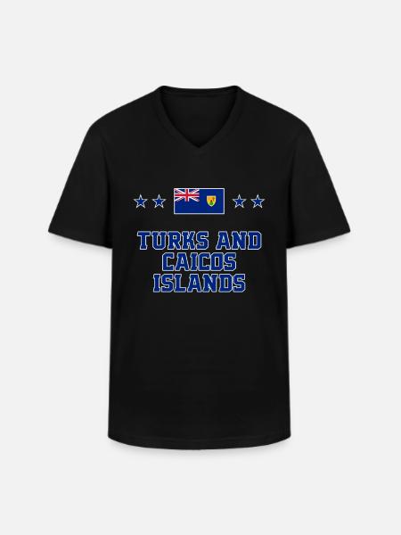Turks et Caicos (Îles) - T-shirt col V Homme - noir