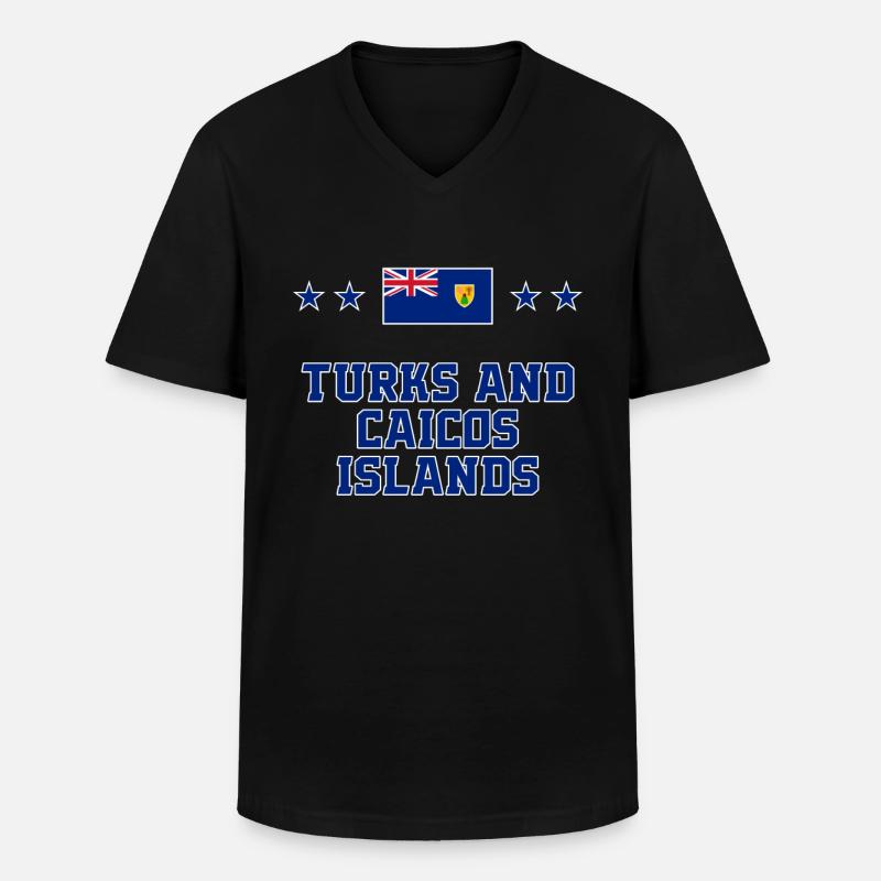 Turks und Caicosinseln - Männer-T-Shirt mit V-Ausschnitt - Schwarz
