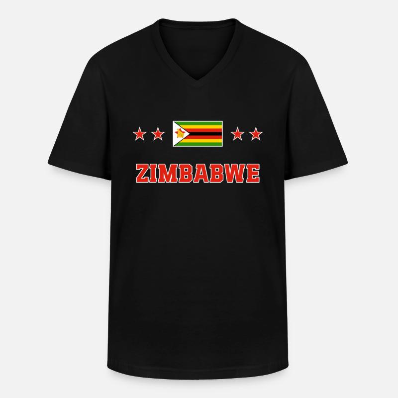 Simbabwe - Männer-T-Shirt mit V-Ausschnitt - Schwarz