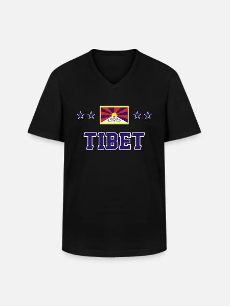 Tibet - T-shirt col V Homme - noir