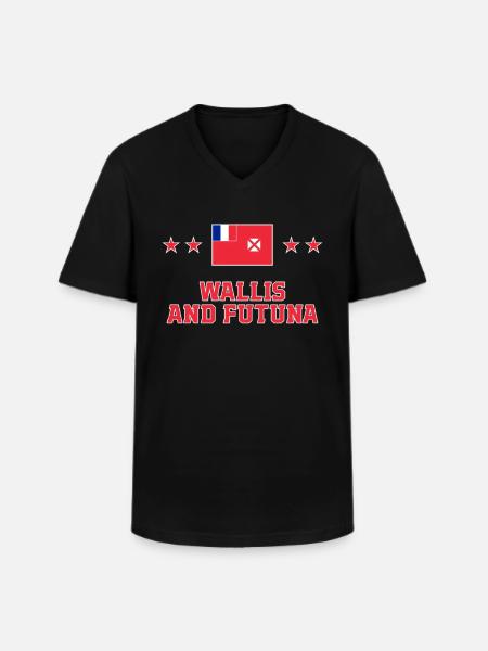Wallis and Futuna - Men's V-Neck T-Shirt - black