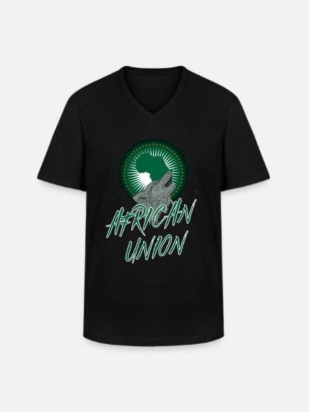 African Union - Men's V-Neck T-Shirt - black