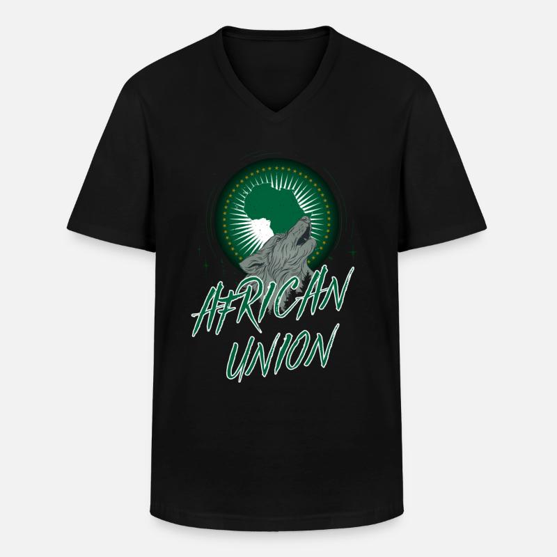 Afrikanische Union - Männer-T-Shirt mit V-Ausschnitt - Schwarz