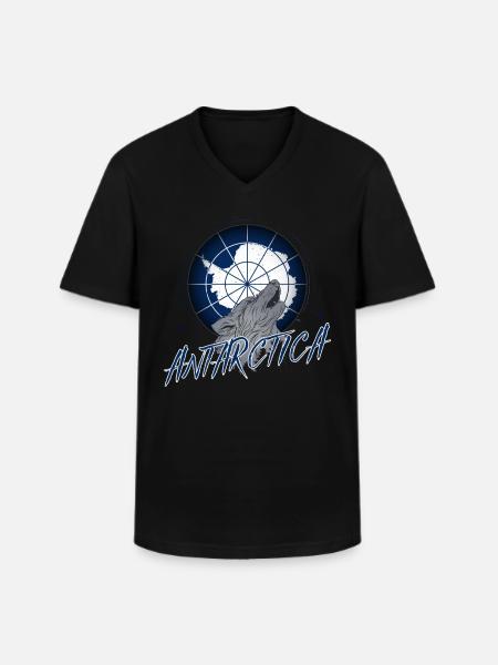 Antarctica - Men's V-Neck T-Shirt - black
