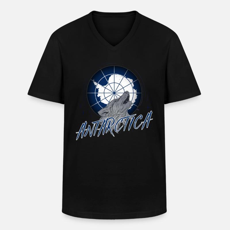 Antarktis - Männer-T-Shirt mit V-Ausschnitt - Schwarz
