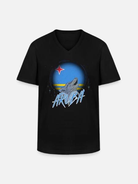 Aruba - Men's V-Neck T-Shirt - black
