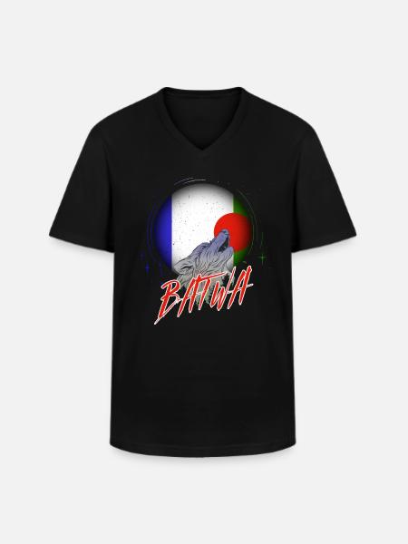 Batwa - T-shirt col V Homme - noir