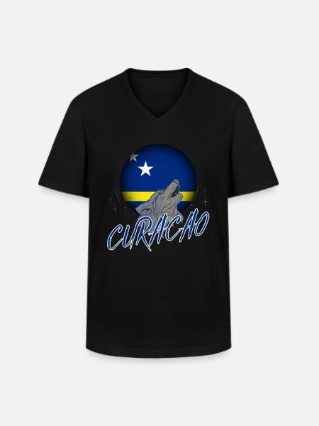 Curaçao - Men's V-Neck T-Shirt - black