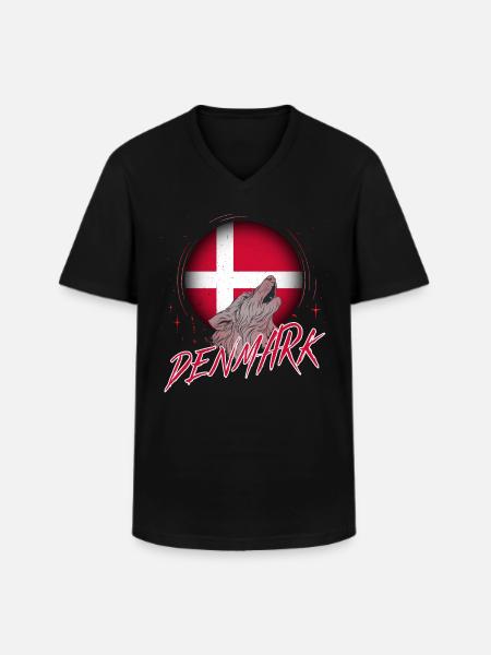 Danemark - T-shirt col V Homme - noir