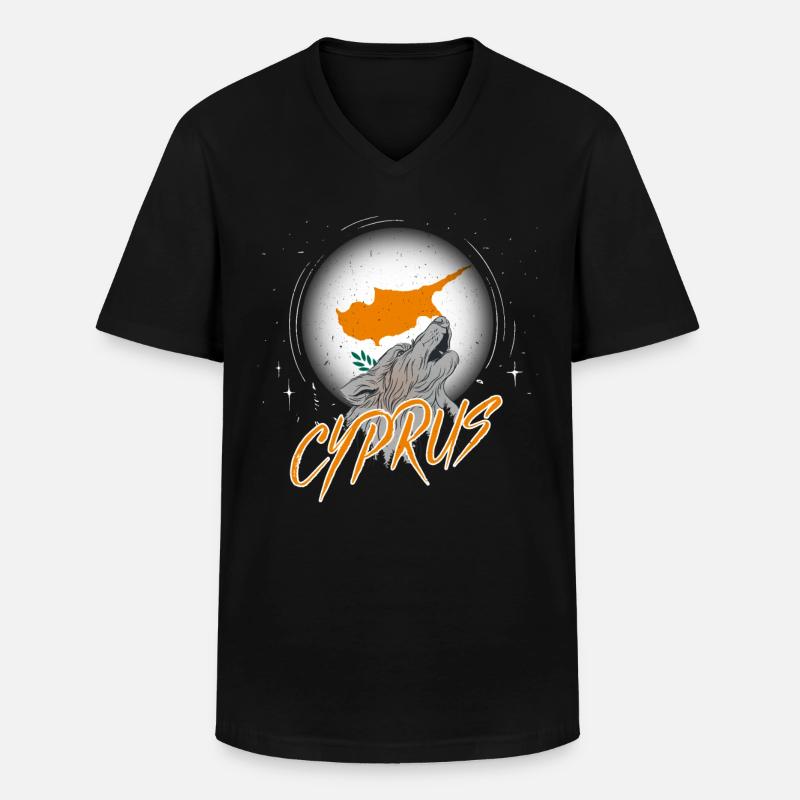 Zypern - Männer-T-Shirt mit V-Ausschnitt - Schwarz