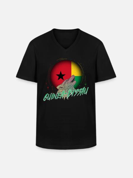 Guinea-Bissau - Männer-T-Shirt mit V-Ausschnitt - Schwarz