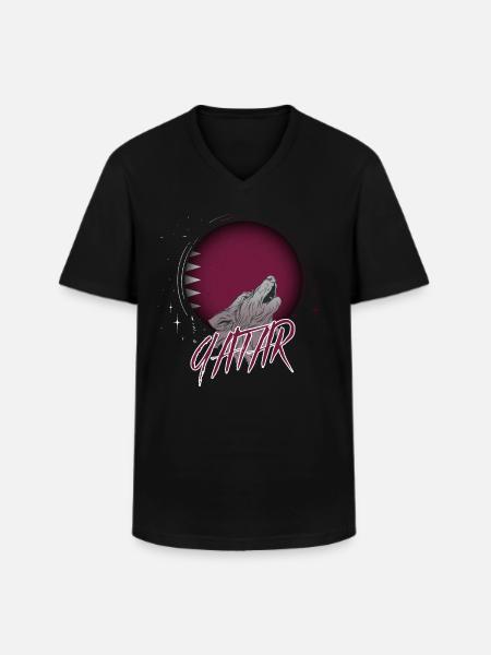 Qatar - T-shirt col V Homme - noir