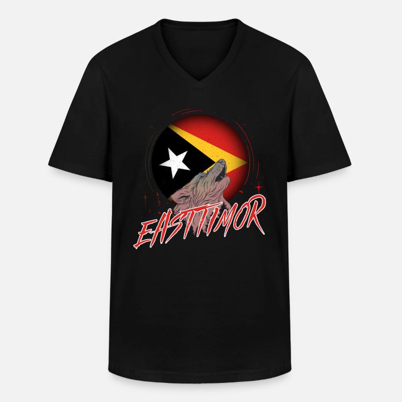 Osttimor - Männer-T-Shirt mit V-Ausschnitt - Schwarz