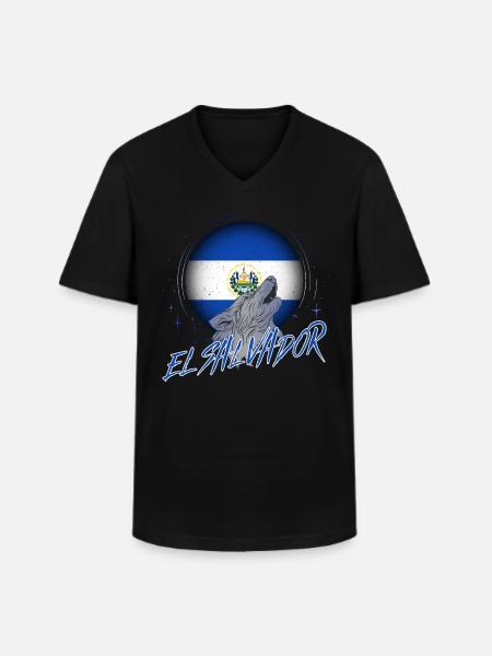 El Salvador - Men's V-Neck T-Shirt - black