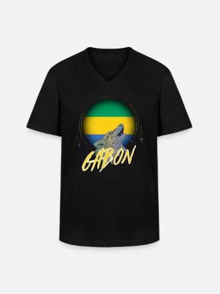 Gabon - Men's V-Neck T-Shirt - black