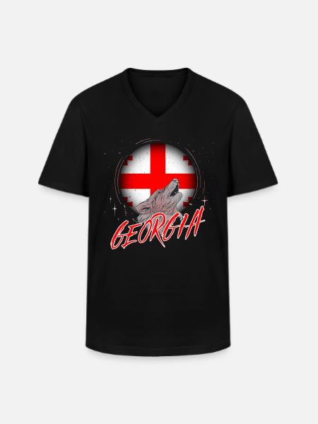 Georgia - Men's V-Neck T-Shirt - black
