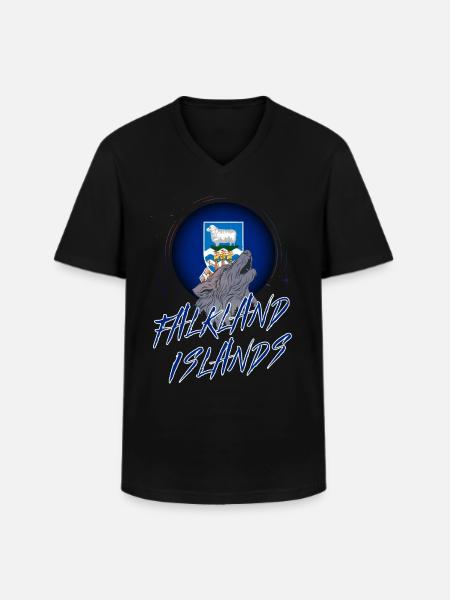 Falkland Islands - Men's V-Neck T-Shirt - black