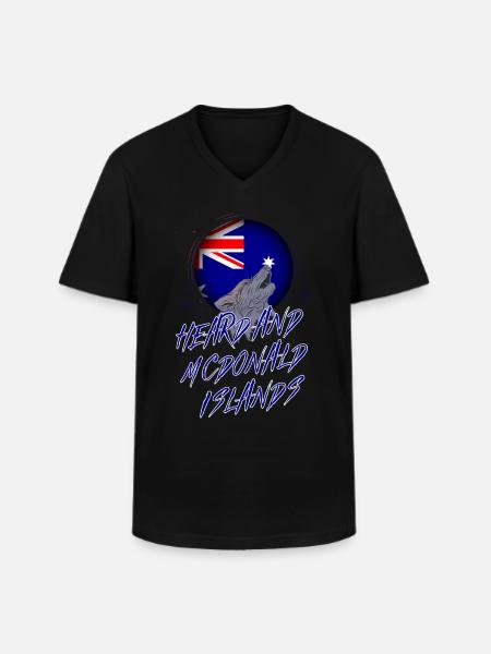 Heard et Mcdonald (Îles) - T-shirt col V Homme - noir
