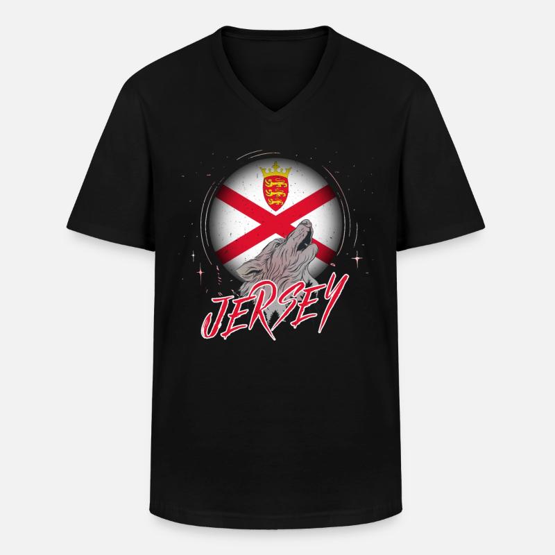 Jersey - Männer-T-Shirt mit V-Ausschnitt - Schwarz