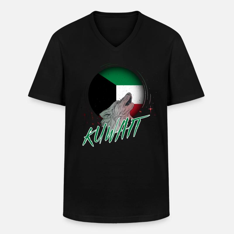 Kuwait - Männer-T-Shirt mit V-Ausschnitt - Schwarz