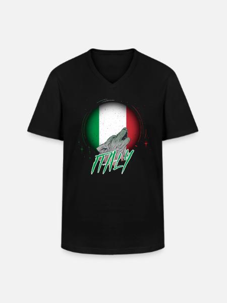 Italy - Men's V-Neck T-Shirt - black