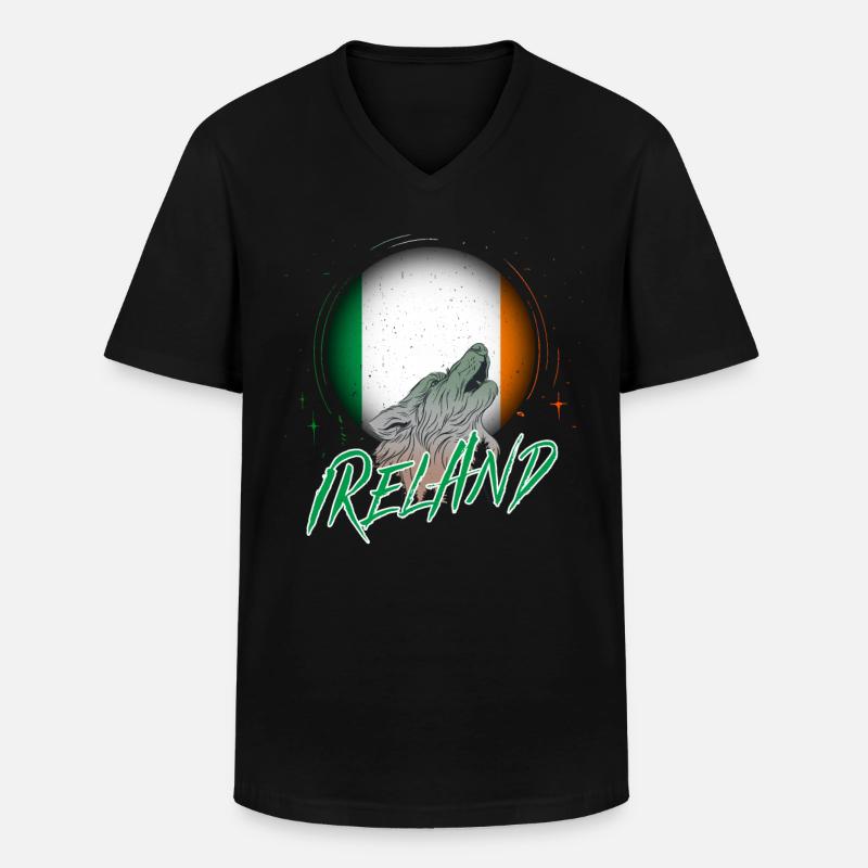 Irland - Männer-T-Shirt mit V-Ausschnitt - Schwarz