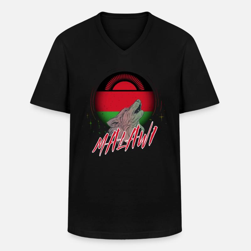 Malawi - Männer-T-Shirt mit V-Ausschnitt - Schwarz