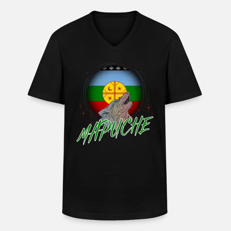 Mapuche - Männer-T-Shirt mit V-Ausschnitt - Schwarz
