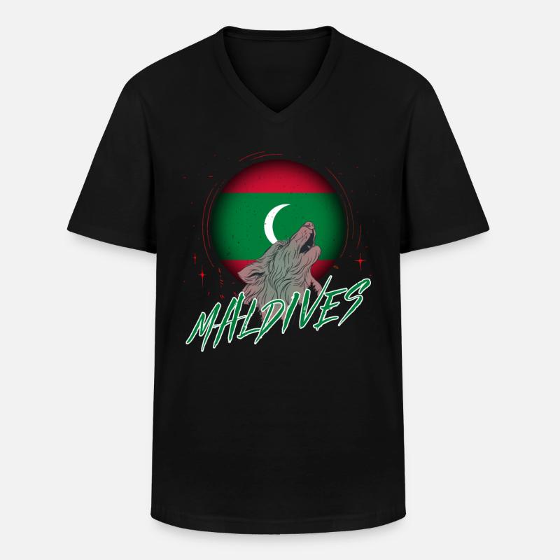 Malediven - Männer-T-Shirt mit V-Ausschnitt - Schwarz