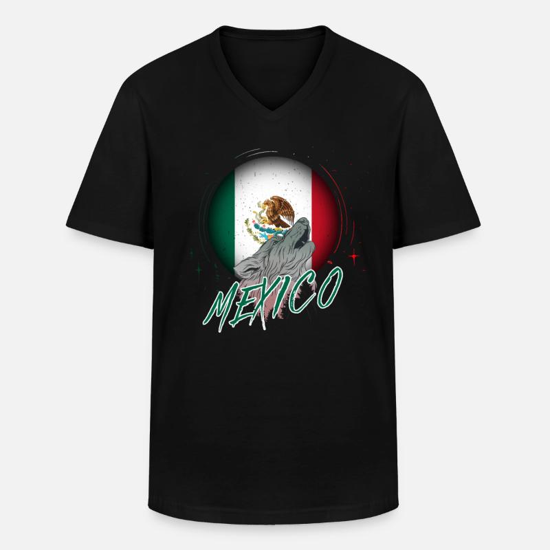 Mexiko - Männer-T-Shirt mit V-Ausschnitt - Schwarz
